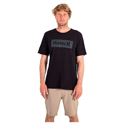Image of Hurley Men&#039;s M Evd Wsh Oao Boxed Texture Ss Shirt, Black, S