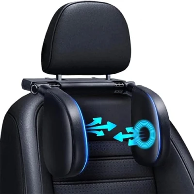 Image of Children&#039;s Car Headrest 180 Degree Adjustable Breathable Leather Neck Pillow Children, Support Headrest, Children and Adults, Good for Sleeping on Long Travel