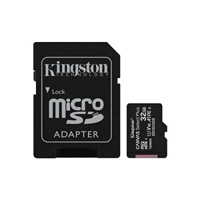Image of Kingston 32GB microSDHC Canvas Select Plus 100MB/s Read A1 Class10 UHS I Memory Card + Adapter with Frustration Free Packaging (SDCS2/32GBET)