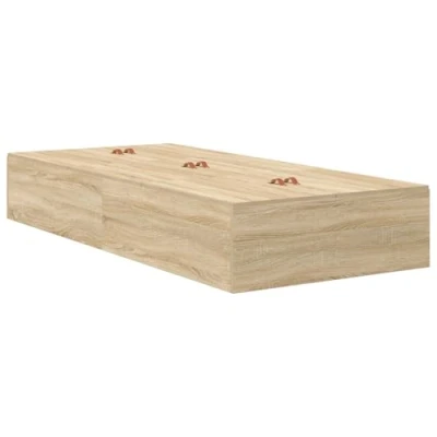 Image of vidaXL Storage Bed Frame Sonoma Oak 75x190 cm Engineered Wood