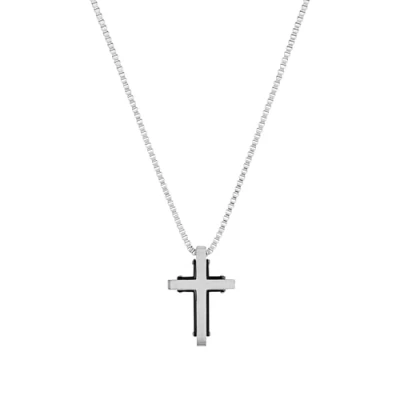 Image of s.Oliver Necklace Men Sets, 47+3 cm, Black, Comes in jewelry gift box, 2026107