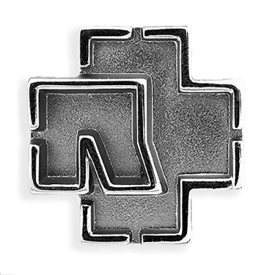 Image of Rammstein Badge Pin Logo Metallic Official Band Merchandise Fan, silver, One size