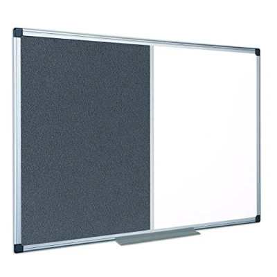 Image of Bi Office Combination Board Maya, Grey Felt/Magnetic, Aluminium Frame, 180 x 120 cm