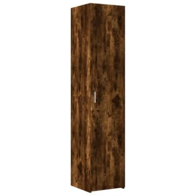 Image of vidaXL Highboard Smoked Oak Engineered Wood Storage Cabinet 40x42.5x185 cm Modern, Durable, Ample for Bedroom, Living Room, Hallway, Garage