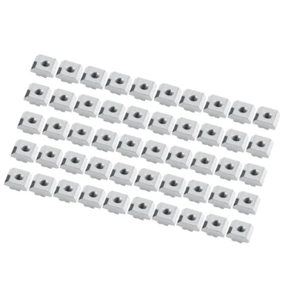 Image of T Nut for Aluminium Profile, Nutmutter, Nuts 50pcs Series Sliding EU Type 20/30 M4/ M5/ M6 Carbon Steel Thread Slide in Hammer Head Aluminum Extrusion Profile Accessories(EU30 M5)