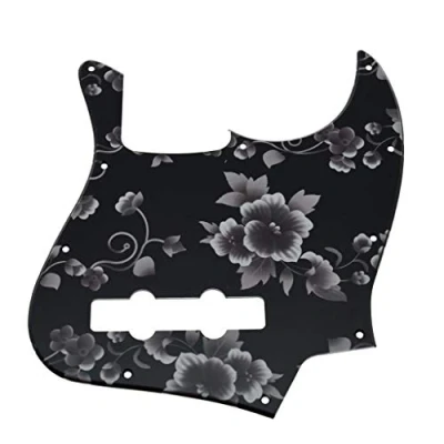 Image of Dopro Jazz Bass 3D Printed plastic pickguard for USA/Mexican 4 String FD Flower Pattern