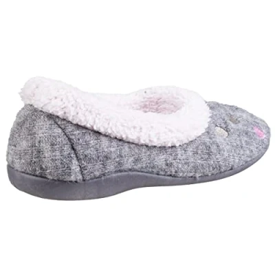 Image of Fleet &amp; Foster Alaska Womens Moccasin Ballerina Slippers Grey 7 UK