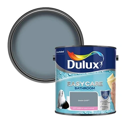 Image of Dulux Easycare Bathroom Soft Sheen Emulsion Paint For Walls And Ceilings Denim Drift 2.5 Litres