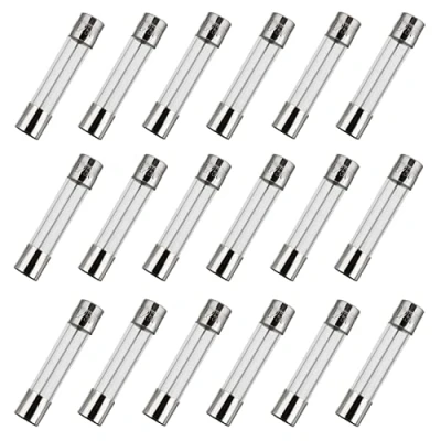 Image of BOJACK 6x30 mm 20 A 250 V 0.24x1.18 Inch F20AL250V amp volt Fast Blow Glass Fuses(Pack of 18 Pcs)