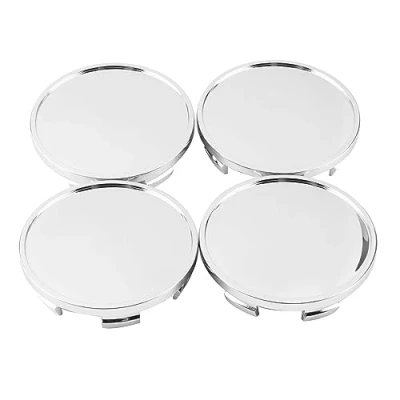 Image of RhinoTuning 4 PCS 65 mm Wheel Center Caps Compatible With 17&quot; &amp; 18&quot; Mustang Focus 20&quot; F150 16&quot; Contour, OD: 2.56 in / ID: 2.32 59 Chrome Hub Trims