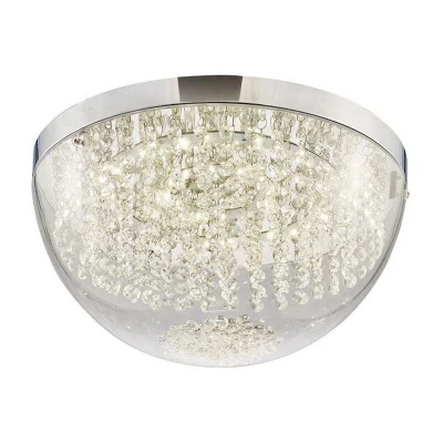 Image of Harper Large Flush Ceiling 21W 1600lm LED 4000K Polished Chrome, Crystal