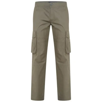 Image of KAM Cargo Pants Stretch Fit Pockets Casual Trousers Mens Plus Size 40W 60W 124 (UK, Waist, 50, Plus, Short, Khaki)