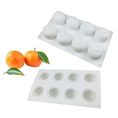 Image of Fruit Orange Shape Dessert Silicone Cake Mold Baking Fondant Mould Pastry Mousse Pan Candy Pudding Chocolates Bakeware Tray Ice Creams Art Form Decorating Tools