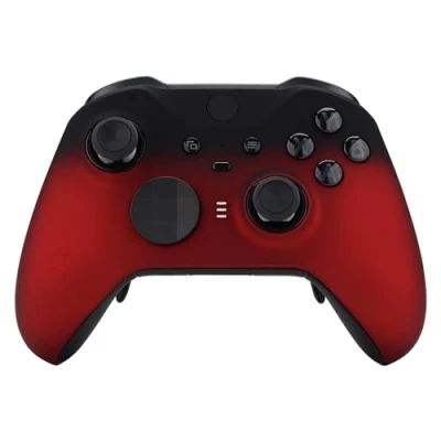 Image of eXtremeRate Shadow Scarlet Red Soft Touch Grip Faceplate Cover, Front Housing Shell Case Replacement Kit for Xbox One Elite Series 2 Controller Model 1797 NOT Included