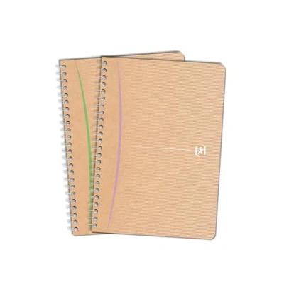 Image of Oxford Touareg Notebooks A5 Small Squares 5 mm 100 Pages Full Binding Card Cover Assorted Colours Recycled Paper Pack of 2