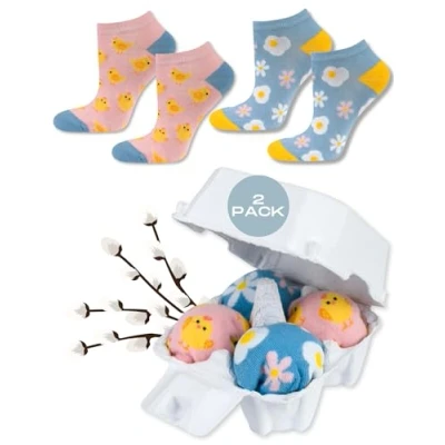 Image of soxo Easter Egg Socks Men Funny Women Gifts Mens Cotton Sock Ladies Gift Men&#039;s Presents 2.5 6.5 Women’s 2 Pairs