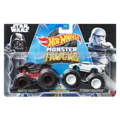 Image of Hot Wheels Monster Trucks Demolition Doubles Metal Cars 1/64 Darth Vader Vs Stormtrooper
