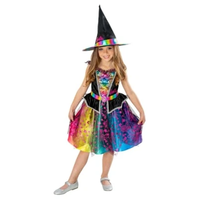 Image of Rubie&#039;s 3016223 4000 Barbie Witch Girls Costume, Multicoloured, 3 4 Years