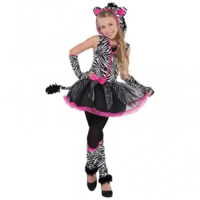 Image of (PKT) (997027) Child Girls Sassy Stripes Costume (12 14yr) Brand: amscan (sgl)