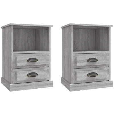 Image of vidaXL Bedside Cabinets 2 pcs Grey Sonoma 43x36x60 cm