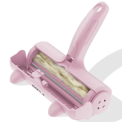 Image of Sebtle Pet Hair Remover Roller,Reusable Animal Removal Brush for Dogs and Cats,Lint Easy to Clean Fur from Carpet,Sofa,Bedding,Furniture Rugs,Pink