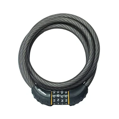 Image of Master Lock Cable Lock, Set Your Own Combination Bike 6 ft. Long, Black, 8122D