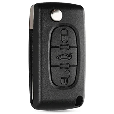 Image of 3 Buttons Car Key Fob Case Replacement Compatible for Peugeot 107 207 307 407 607 208 308 408 Citroe n C2 C3 C4 C5 C6 C8 Folding Remote Accessories (HU83 Blade,0536)
