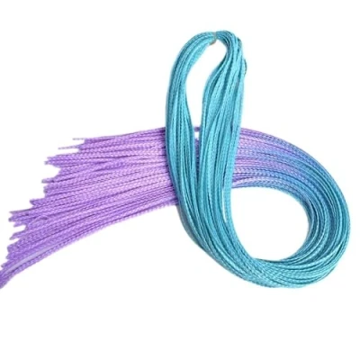 Image of Ombre Braids Thin Box Crochet Hair Extensions Synthetic Rainbow Bundles(B13)