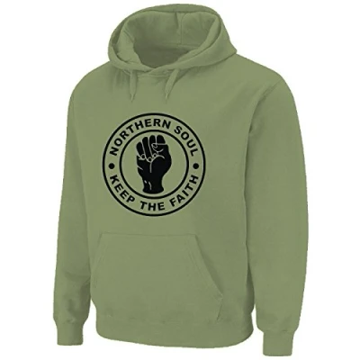 Image of Tribal T Shirts Mens Northern Soul Keep the Faith Hoody (XXL, khaki)