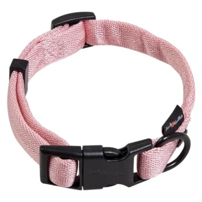 Image of JACK AND VANILLA, Comfort Tube Nylon Dog Collar, Pink, Size 15 mm x 24 35 cm