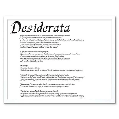 Image of Wee Blue Coo Desiderata Go Placidly Amid Noise Haste Quote Typography Ehrmann Art Print Framed Poster Wall Decor 12X16 Inch