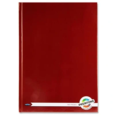 Image of Premier Stationery A4 160pg Hardcover Notebook Rhubarb.