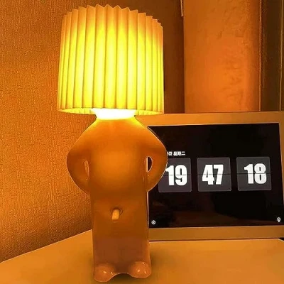 Image of A Little Shy Man Creative Lamp, Naughty Boy Desk Light, LED Night Romantic Bedside Table Funny Reading Novelty Mood Light Atmosphere for Home Decoration