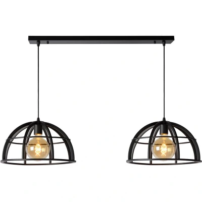 Image of Dikra Modern Bar Pendant Light 2xE27 Black