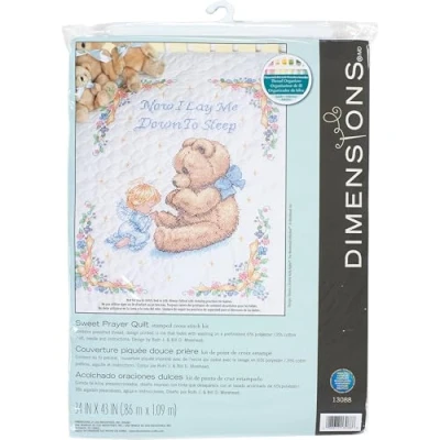 Image of Dimensions Quilt Sweet Prayer, Polyester Cotton, Multi Colour, 34 x 43 (86 109 cm)