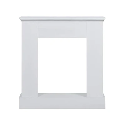 Image of Rebecca Mobili Fire Surround Mantelpiece Wood White Contemporary Design Living Room Sitting Dimensions: 98 x 93 23 (HxWxD) Art. RE4663