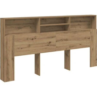 Image of vidaXL Headboard Cabinet Artisian Oak 200x19x103.5 cm Engineered Wood