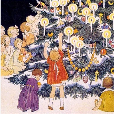 Image of Vintage &quot;The Holly&#039;s Up; The House is Bright&quot; Christmas Cards 5 and Envelopes