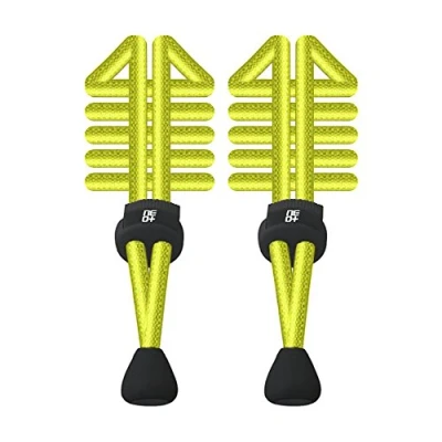 Image of Packs of Elastic Lock Round Shoelaces For Running &amp; Triathlon UK SELLER (1 SET NEON YELLOW)