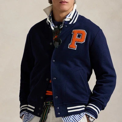 Image of Polo Ralph Lauren THE RL Baseball Jacket Zipup sweatshirt, Men&#039;s, Size: Medium, Cruise navy