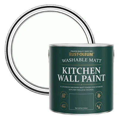 Image of Rust Oleum Light Green Washable Kitchen Wall Paint in Matt Finish Apple Blossom 2.5L