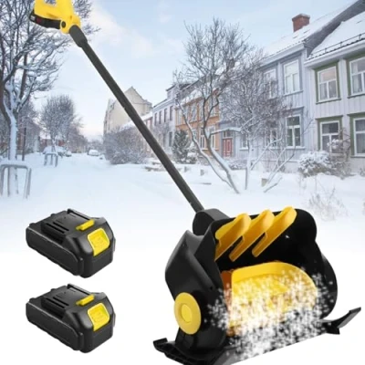 Image of moupeaktain Electric Snow Shovel, 41cm Width, Battery Blower with Adjustable Front Handle, Cordless 2x4ah Battery, Quick Charger