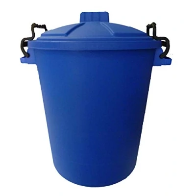 Image of 50L PLASTIC HANDLE BLUE Garden Storage Dustbin Bin 50 Litre Refuse HEAVY DUTY