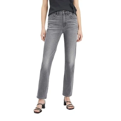 Image of Levi&#039;s Women&#039;s 724 High Rise Straight Jeans, Black Sails Warm, 26W / 32L