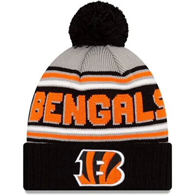 Image of New Era Cuffed Football Knit Cheer Beanie Hat with POM NFL Winter Toque Cap