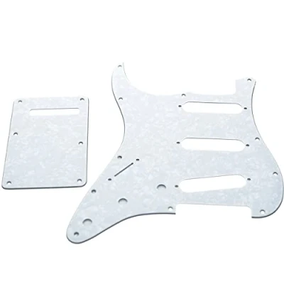 Image of Dopro Lefty ST Strat SSS Pickguard Left Handed Tremolo Trem Cover Back Plate for USA/Mexican FD Mint Green 3 Ply