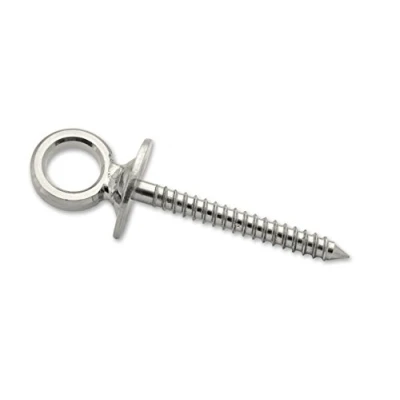 Image of Docks gmar61 Stainless Steel Eye Bolt with Wood Screw, Grey, Diameter 13 mm/55 mm, Set of 2)