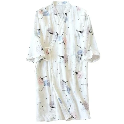 Image of Fancy Pumpkin Japanese Women&#039;s Robe Kimono Pajamas Size L Ananas A13