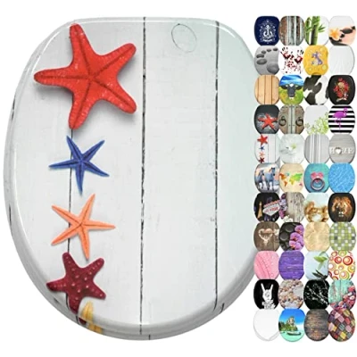 Image of Sanilo Soft Close Toilet Seat, Wide Choice of Beautiful Seats, Stable Hinges, Easy to Mount (Florida)