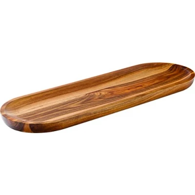 Image of Utopia Acacia Wood Serving Boards 17 x 5.5inch / 42 14cm Pack of 6 Wooden Food Boards, Presentation
